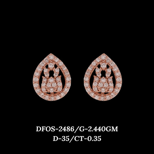 Diamond EARRING With 2.44 Gms of 18 Kt Gold and 0.35 Cts of Certified Natural Diamonds Code: MJ26ER462