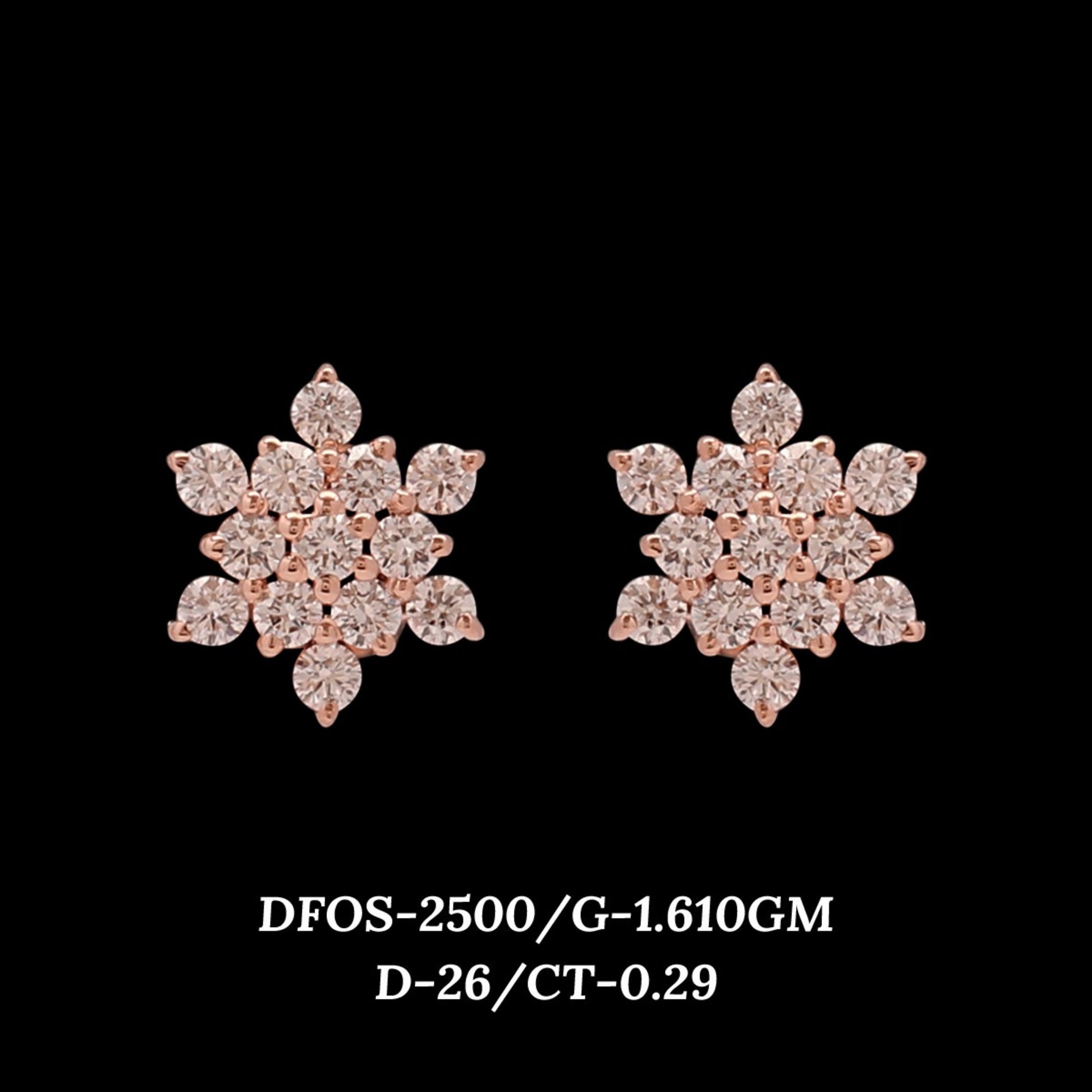 Diamond EARRING With 1.61 Gms of 18 Kt Gold and 0.29 Cts of Certified Natural Diamonds Code: MJ26ER468