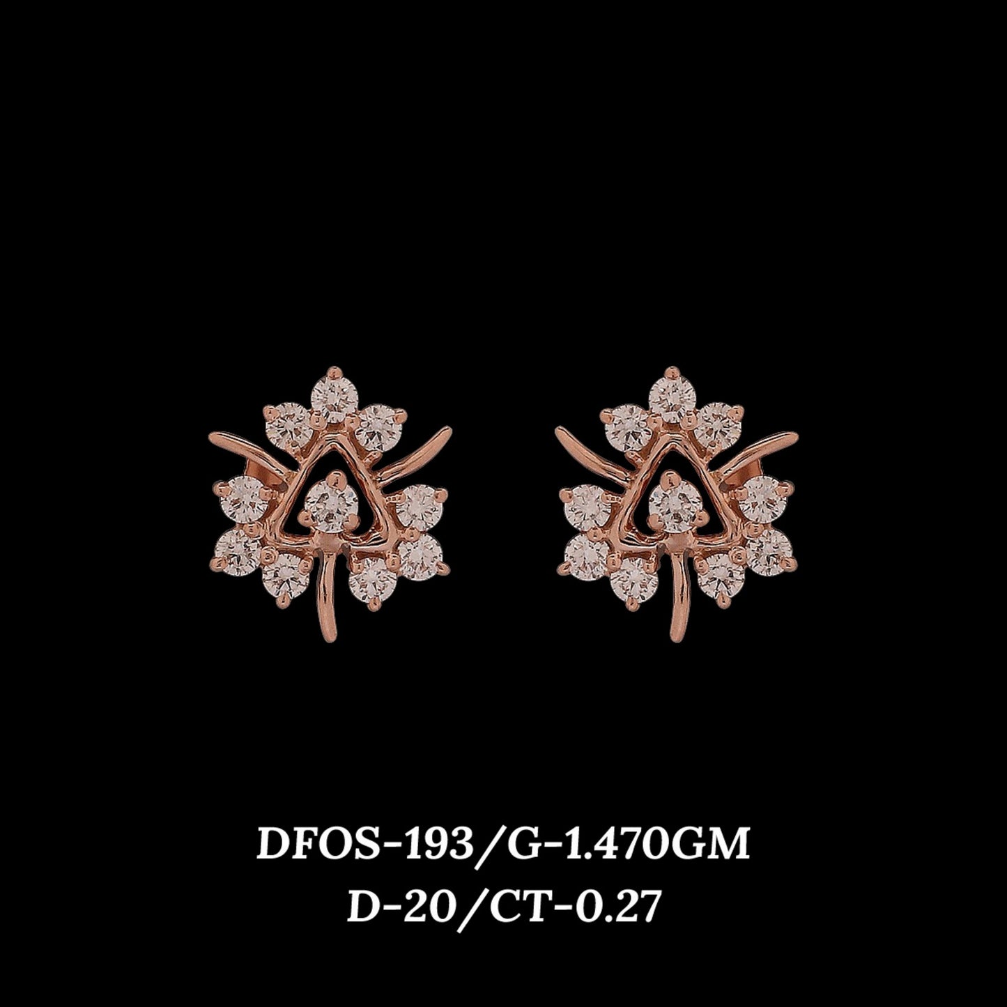 Diamond EARRING With 1.47 Gms of 18 Kt Gold and 0.27 Cts of Certified Natural Diamonds Code: MJ26ER321