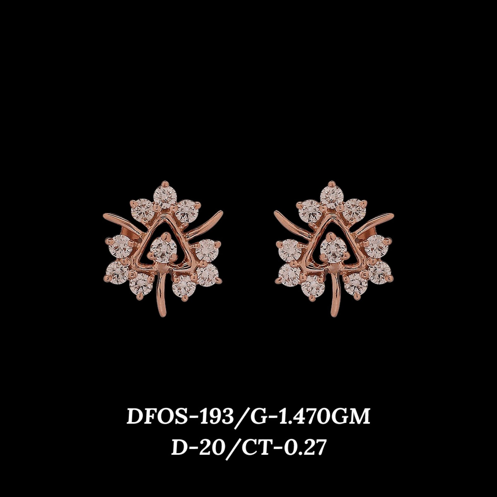 Diamond EARRING With 1.47 Gms of 18 Kt Gold and 0.27 Cts of Certified Natural Diamonds Code: MJ26ER321