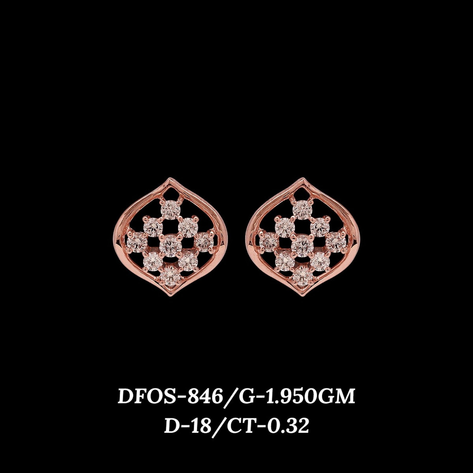 Diamond EARRING With 1.95 Gms of 18 Kt Gold and 0.32 Cts of Certified Natural Diamonds Code: MJ26ER607