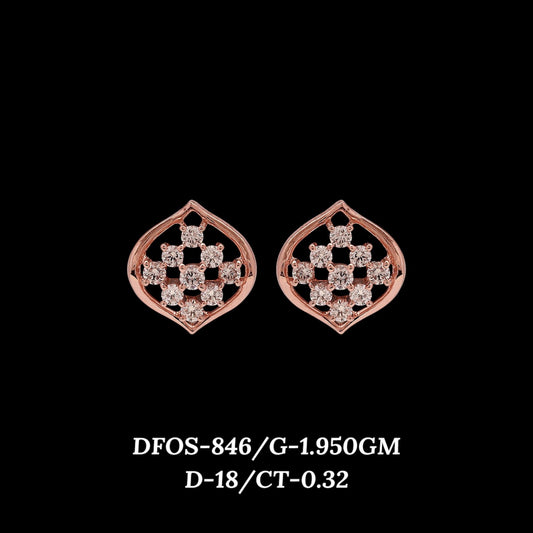 Diamond EARRING With 1.95 Gms of 18 Kt Gold and 0.32 Cts of Certified Natural Diamonds Code: MJ26ER607