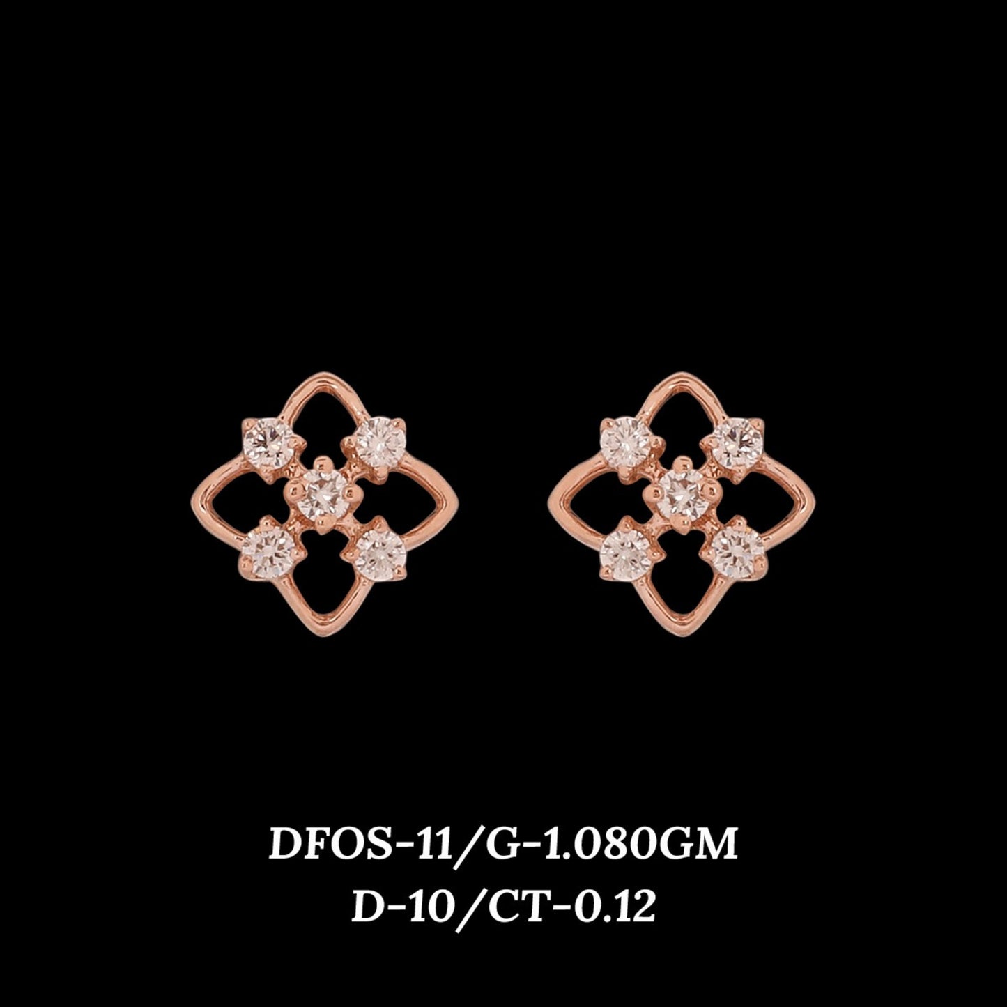 Diamond EARRING With 1.08 Gms of 18 Kt Gold and 0.12 Cts of Certified Natural Diamonds Code: MJ26ER162