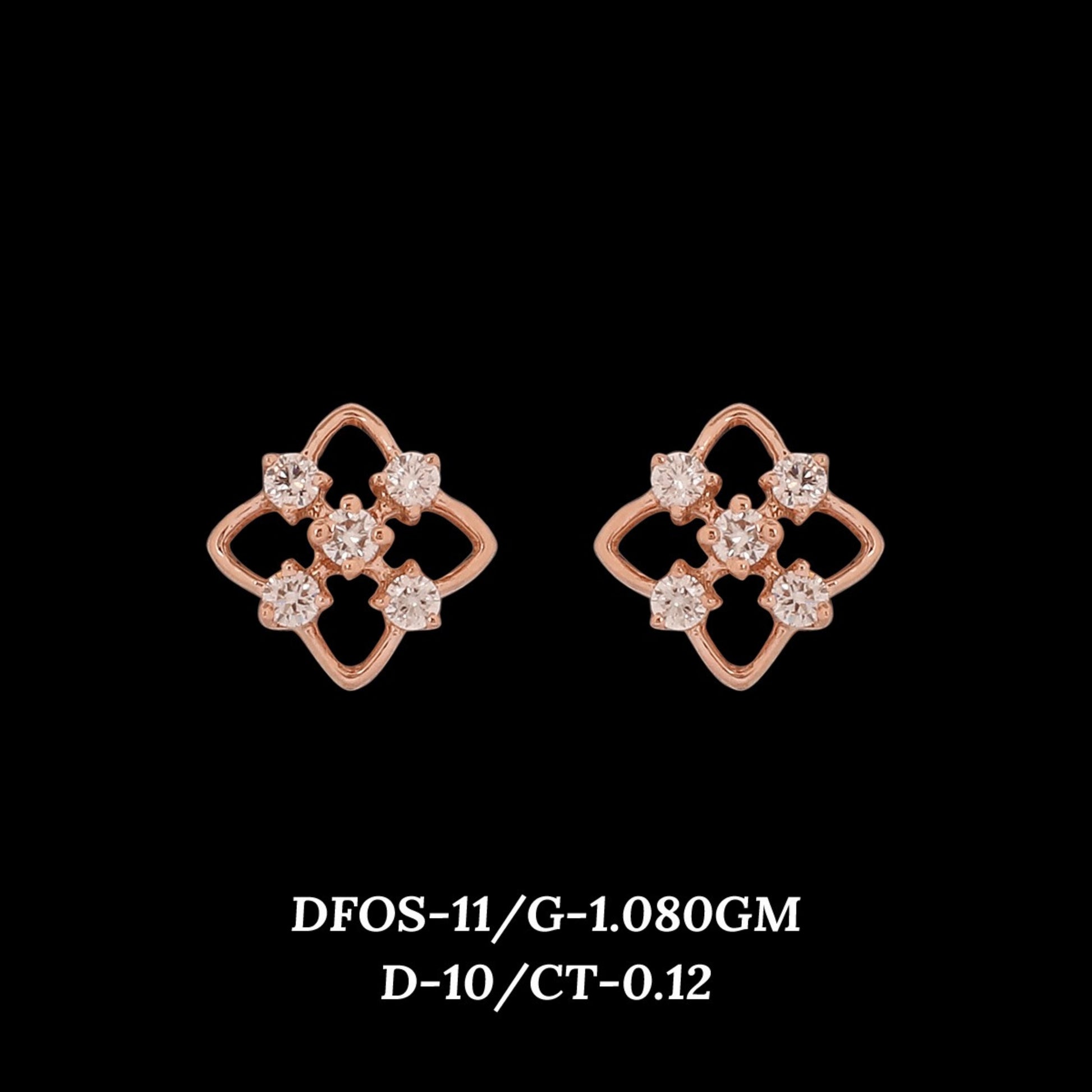 Diamond EARRING With 1.08 Gms of 18 Kt Gold and 0.12 Cts of Certified Natural Diamonds Code: MJ26ER162
