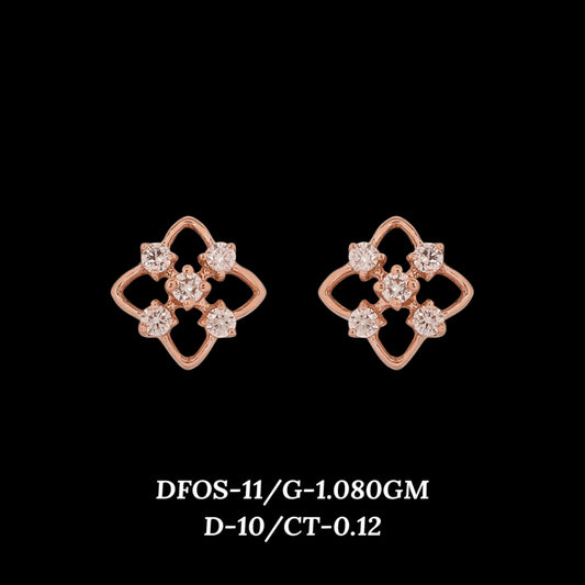 Diamond EARRING With 1.08 Gms of 18 Kt Gold and 0.12 Cts of Certified Natural Diamonds Code: MJ26ER162