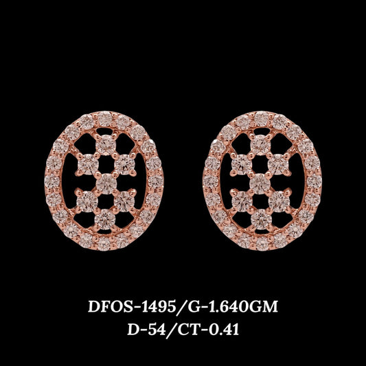 Diamond EARRING With 1.64 Gms of 18 Kt Gold and 0.41 Cts of Certified Natural Diamonds Code: MJ26ER205