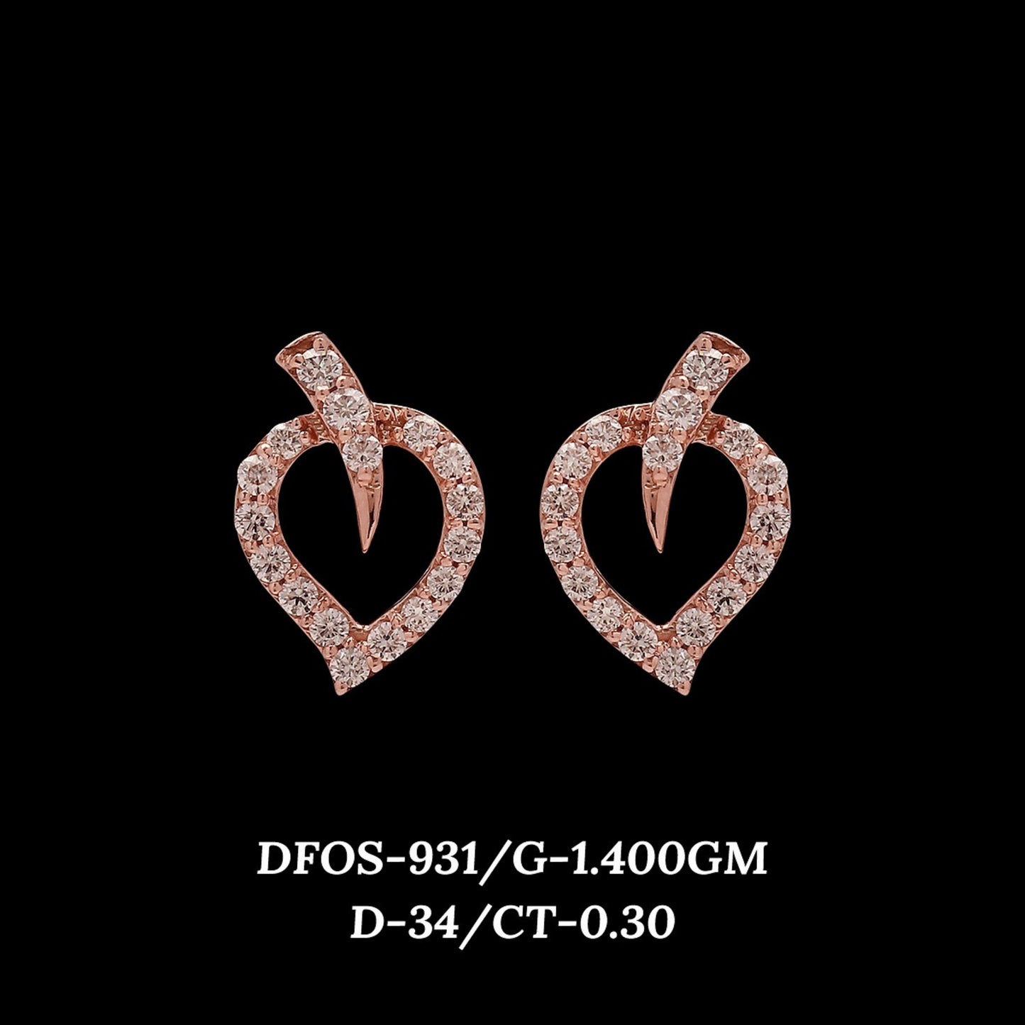 Diamond EARRING With 1.4 Gms of 18 Kt Gold and 0.3 Cts of Certified Natural Diamonds Code: MJ26ER615
