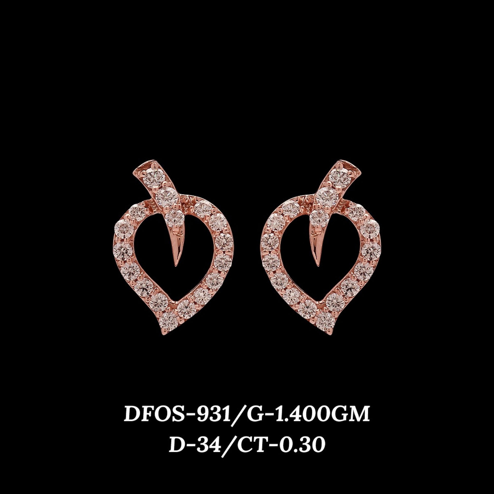 Diamond EARRING With 1.4 Gms of 18 Kt Gold and 0.3 Cts of Certified Natural Diamonds Code: MJ26ER615