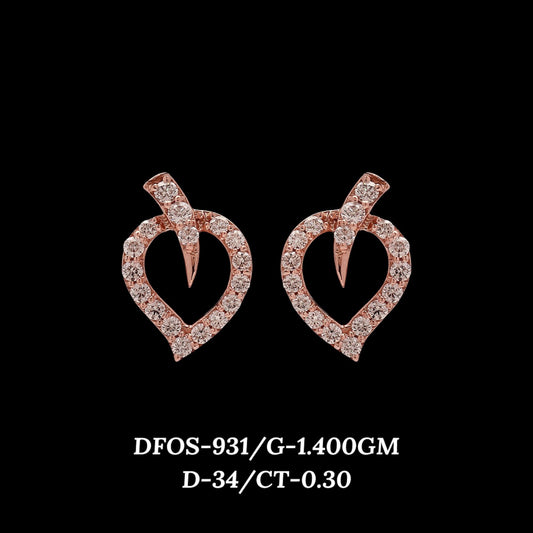 Diamond EARRING With 1.4 Gms of 18 Kt Gold and 0.3 Cts of Certified Natural Diamonds Code: MJ26ER615