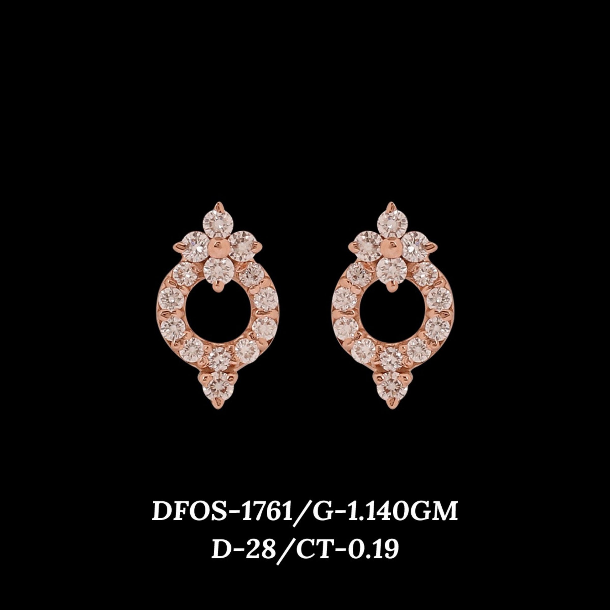 Diamond EARRING With 1.14 Gms of 18 Kt Gold and 0.19 Cts of Certified Natural Diamonds Code: MJ26ER255