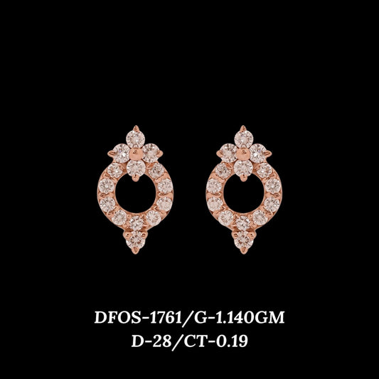 Diamond EARRING With 1.14 Gms of 18 Kt Gold and 0.19 Cts of Certified Natural Diamonds Code: MJ26ER255