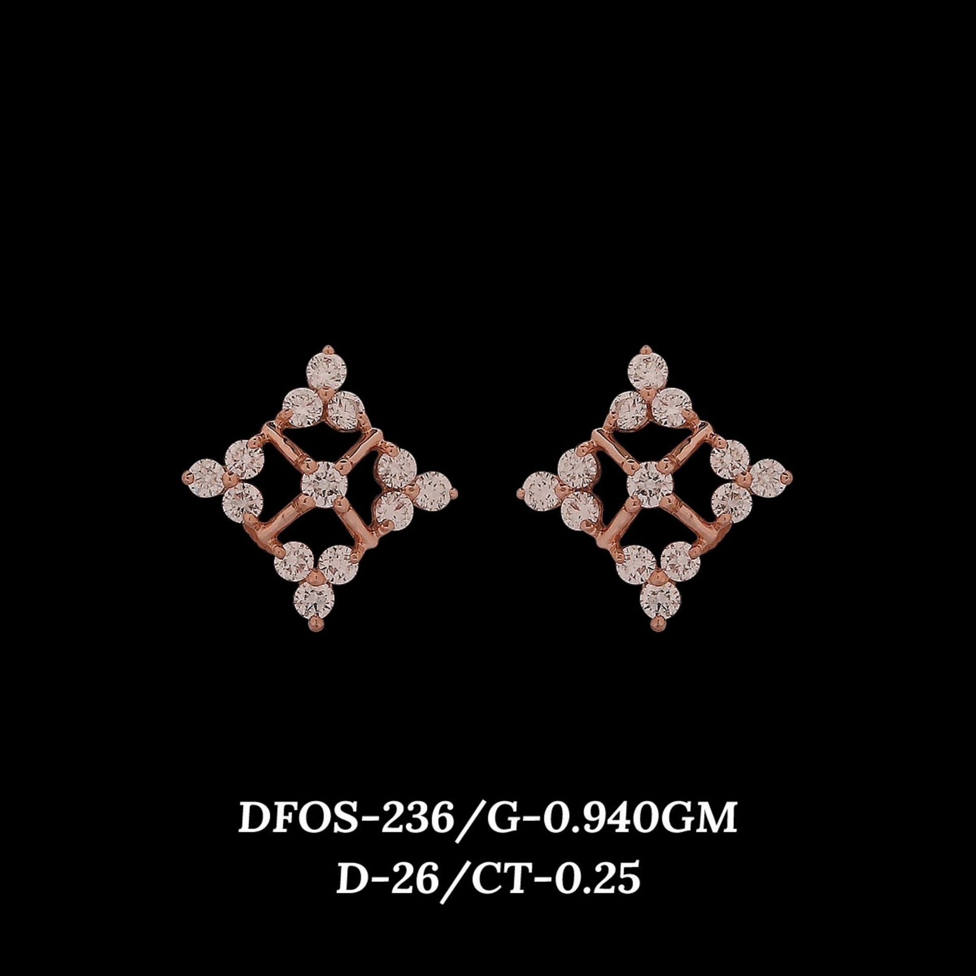 Diamond EARRING With 0.94 Gms of 18 Kt Gold and 0.25 Cts of Certified Natural Diamonds Code: MJ26ER428