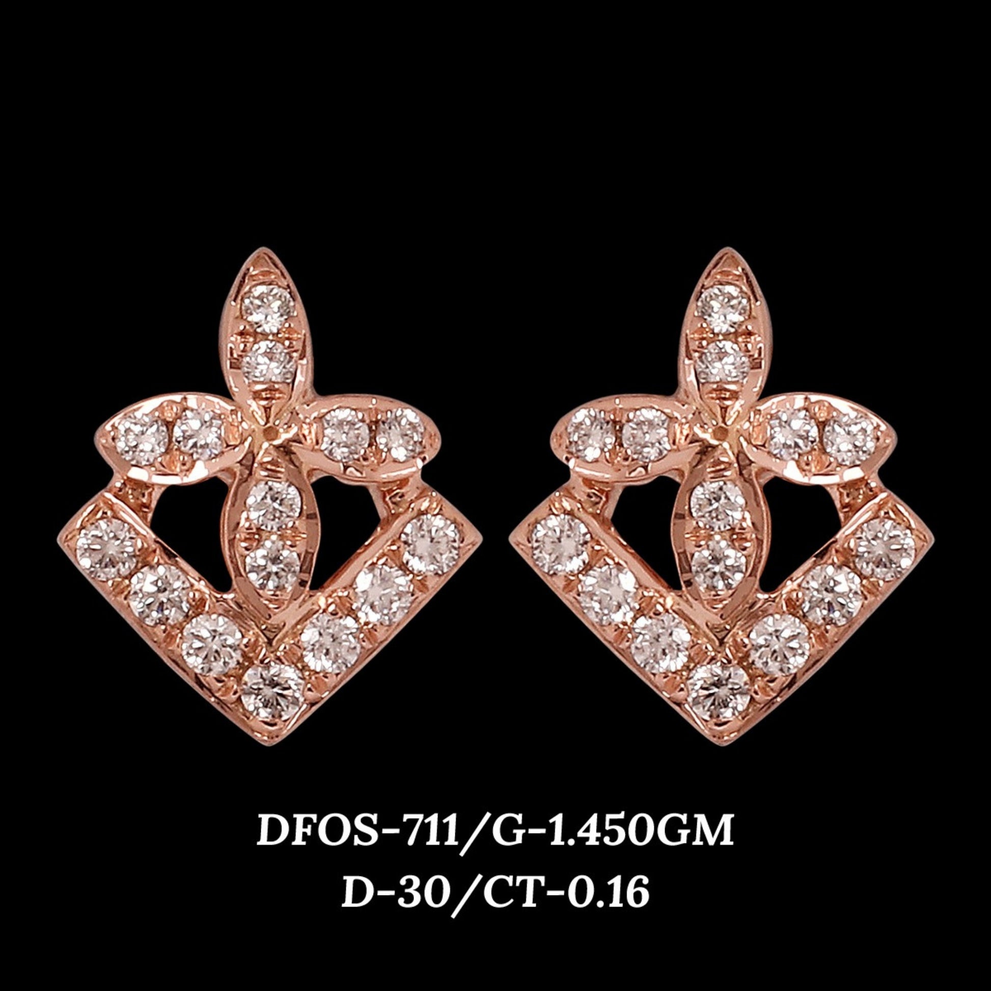 Diamond EARRING With 1.45 Gms of 18 Kt Gold and 0.16 Cts of Certified Natural Diamonds Code: MJ26ER576