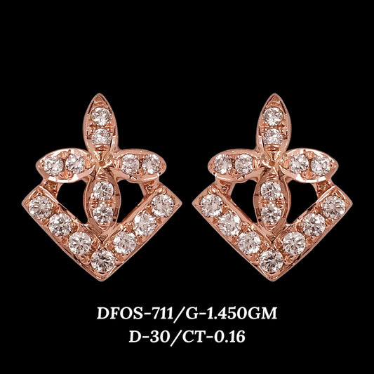 Diamond EARRING With 1.45 Gms of 18 Kt Gold and 0.16 Cts of Certified Natural Diamonds Code: MJ26ER576