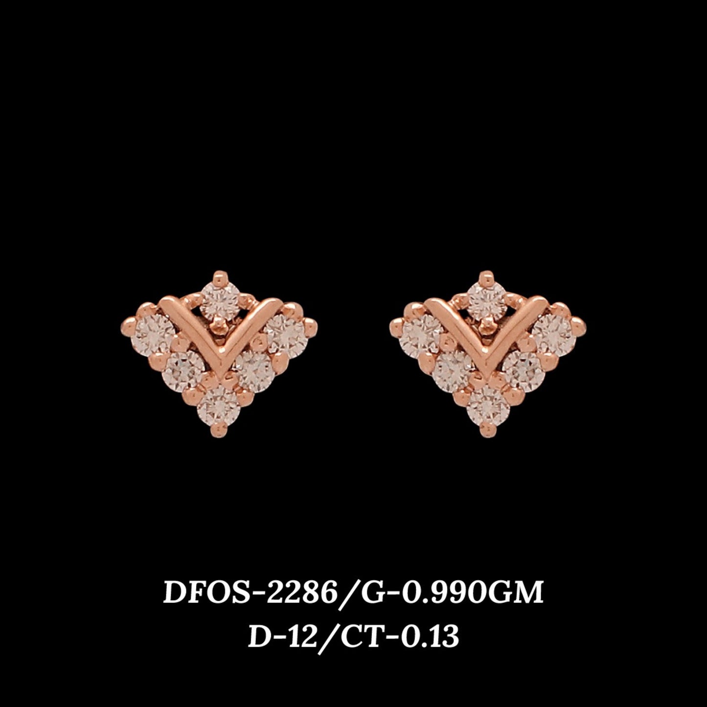 Diamond EARRING With 0.99 Gms of 18 Kt Gold and 0.13 Cts of Certified Natural Diamonds Code: MJ26ER391