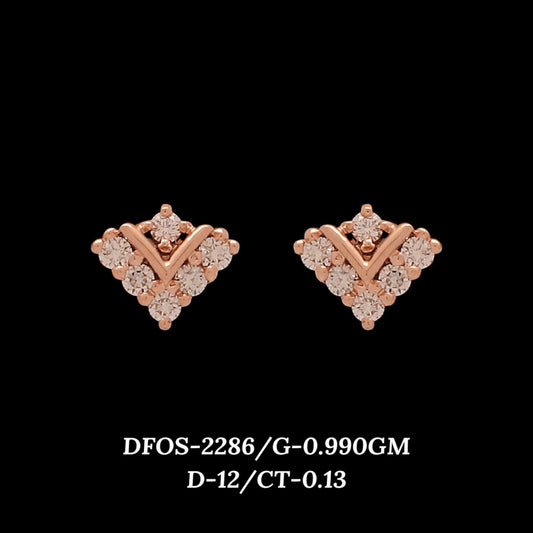 Diamond EARRING With 0.99 Gms of 18 Kt Gold and 0.13 Cts of Certified Natural Diamonds Code: MJ26ER391