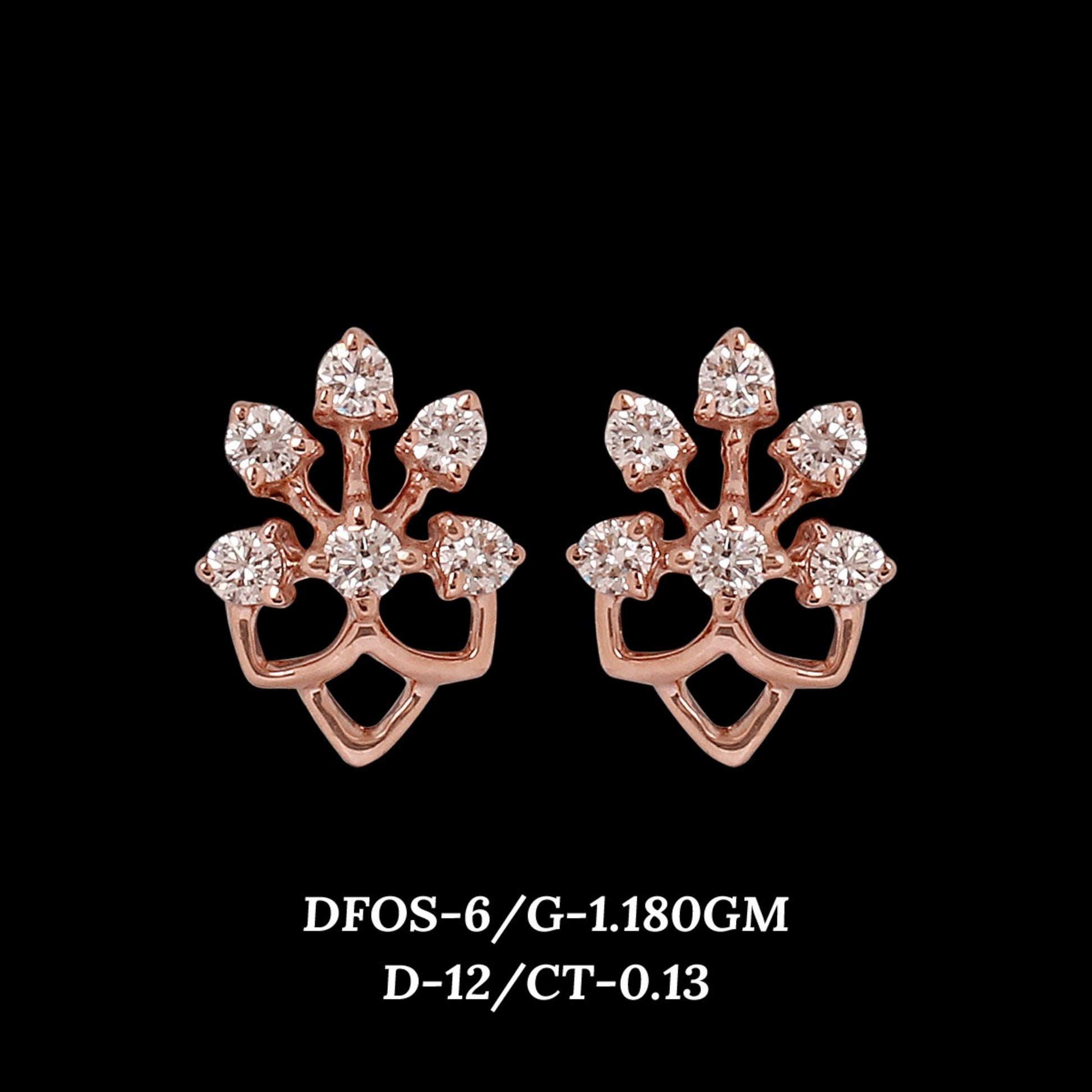 Diamond EARRING With 1.18 Gms of 18 Kt Gold and 0.13 Cts of Certified Natural Diamonds Code: MJ26ER561