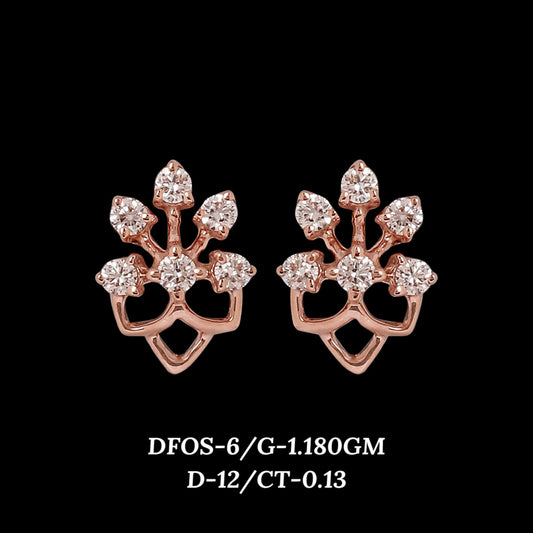 Diamond EARRING With 1.18 Gms of 18 Kt Gold and 0.13 Cts of Certified Natural Diamonds Code: MJ26ER561