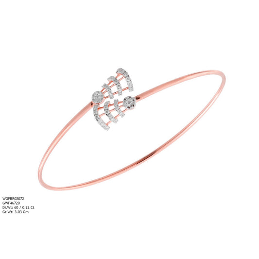 Diamond BANGLE With 3.03 Gms of 18 Kt Gold and 0.22 Cts of Certified Natural Diamonds Code: MJ26BG718