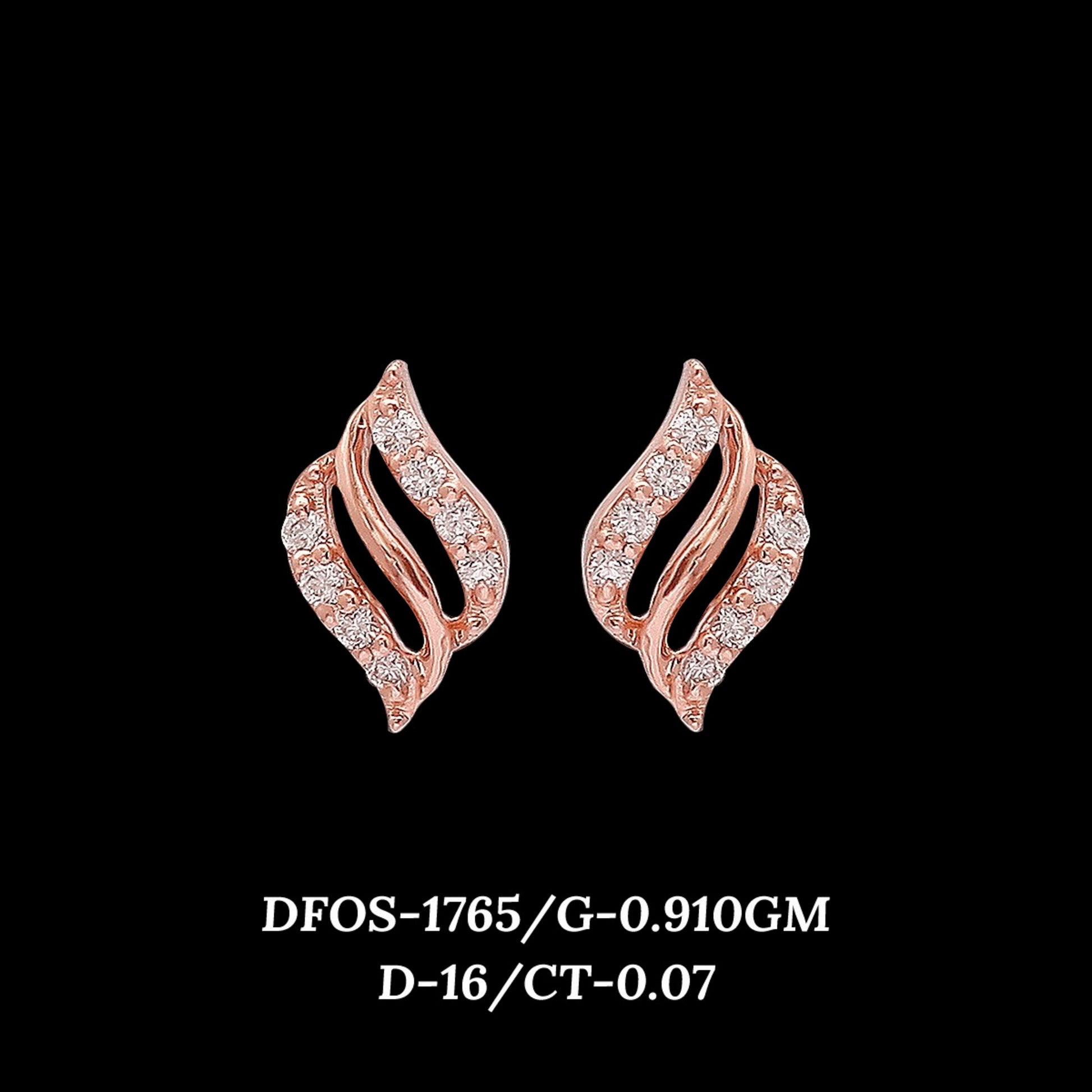 Diamond EARRING With 0.91 Gms of 18 Kt Gold and 0.07 Cts of Certified Natural Diamonds Code: MJ26ER257