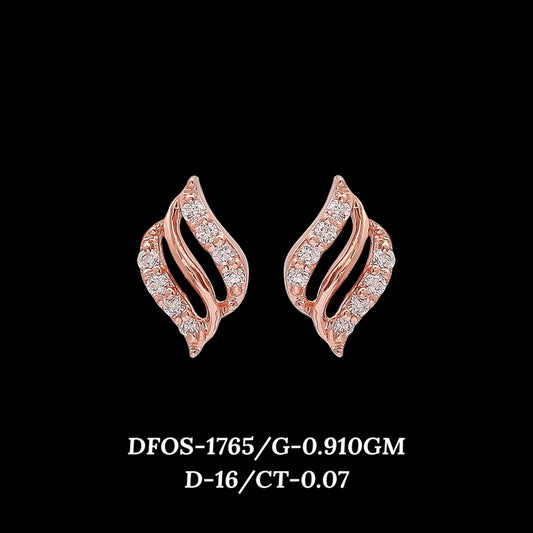 Diamond EARRING With 0.91 Gms of 18 Kt Gold and 0.07 Cts of Certified Natural Diamonds Code: MJ26ER257
