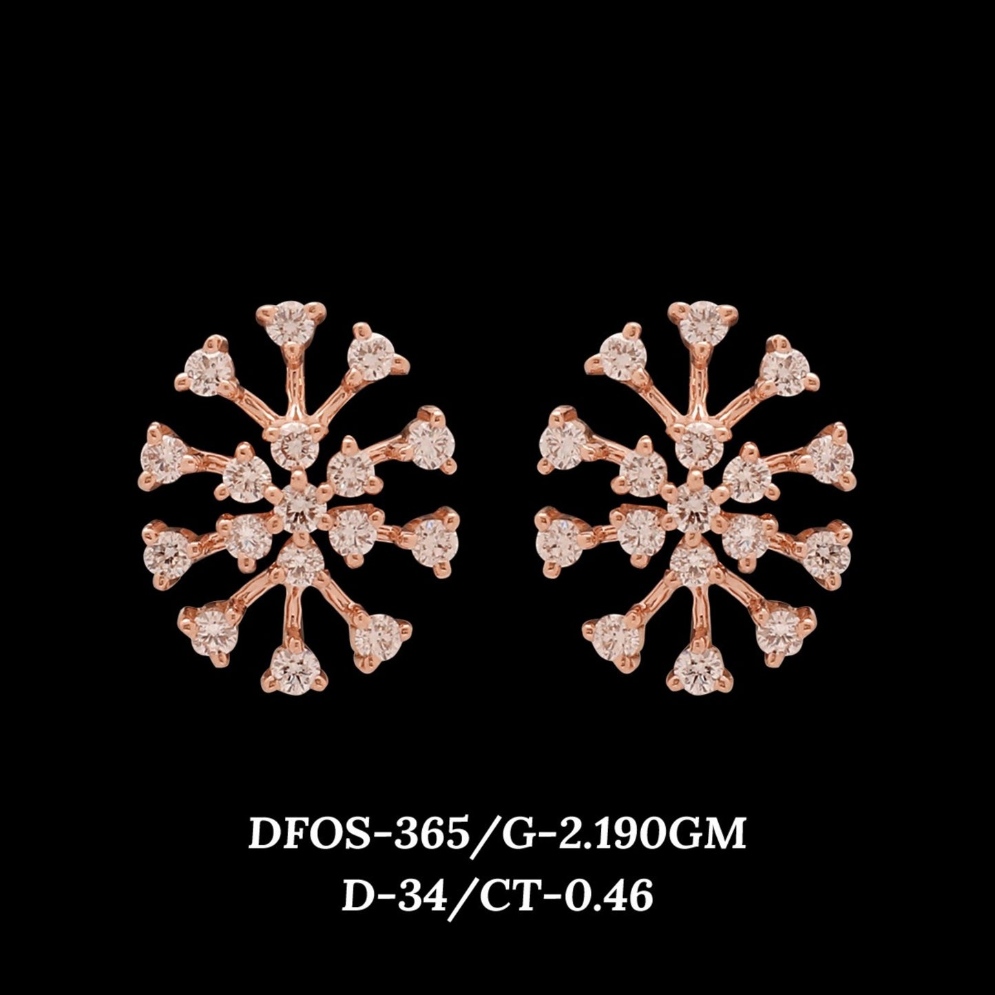 Diamond EARRING With 2.19 Gms of 18 Kt Gold and 0.46 Cts of Certified Natural Diamonds Code: MJ26ER507