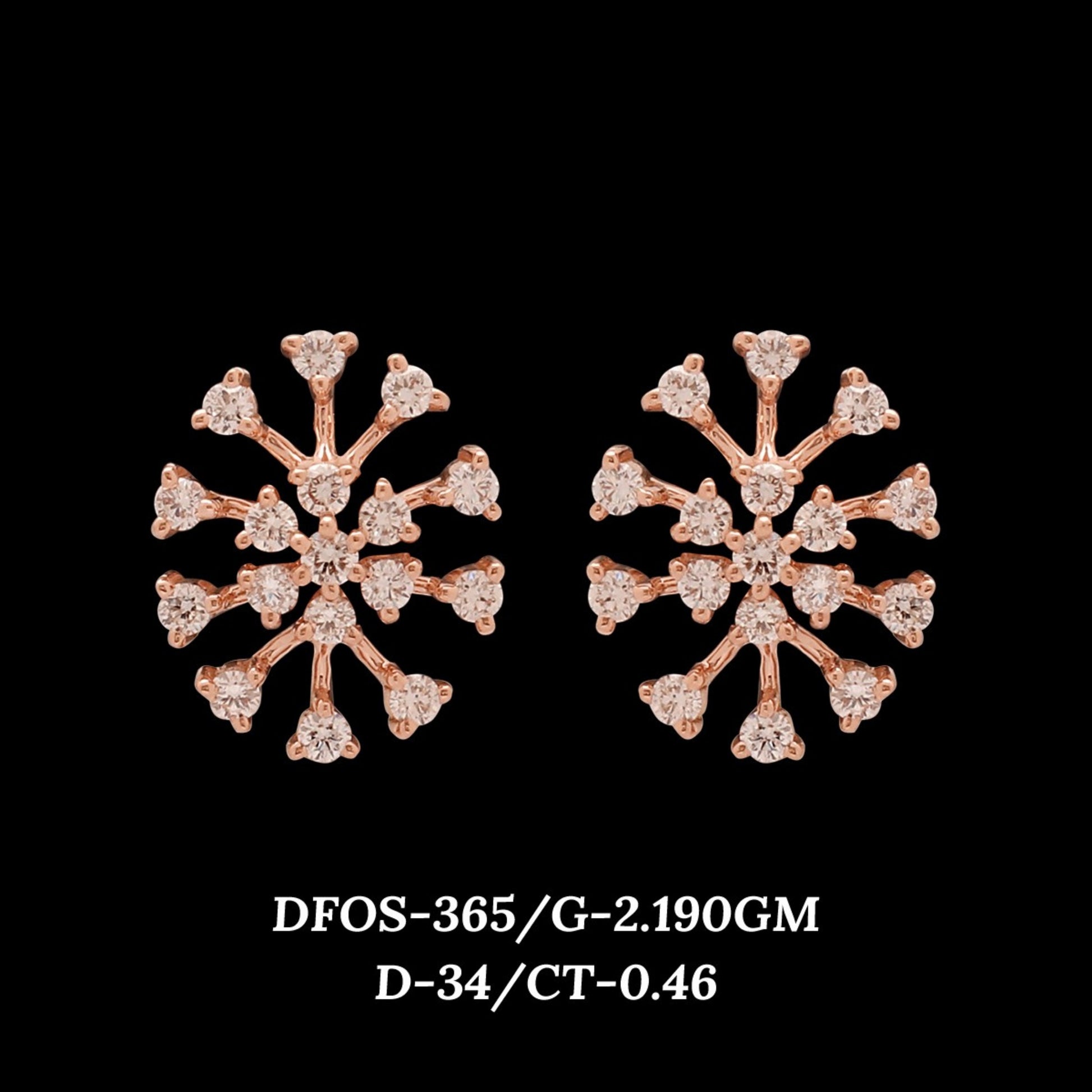 Diamond EARRING With 2.19 Gms of 18 Kt Gold and 0.46 Cts of Certified Natural Diamonds Code: MJ26ER507