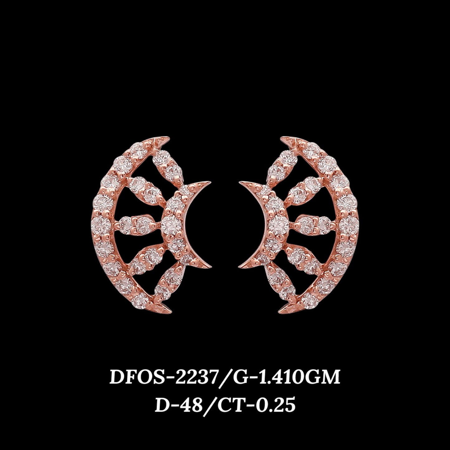 Diamond EARRING With 1.41 Gms of 18 Kt Gold and 0.25 Cts of Certified Natural Diamonds Code: MJ26ER375