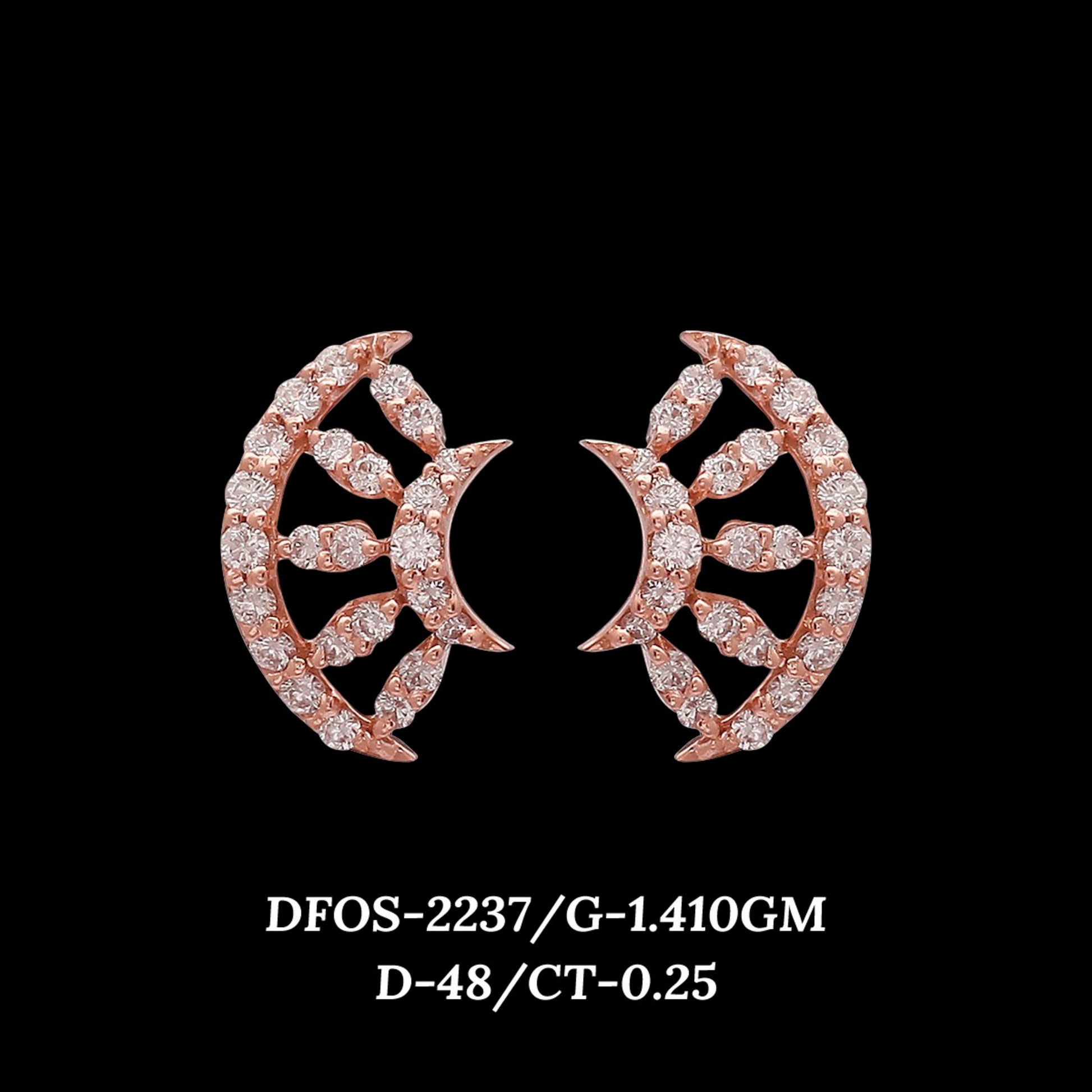 Diamond EARRING With 1.41 Gms of 18 Kt Gold and 0.25 Cts of Certified Natural Diamonds Code: MJ26ER375