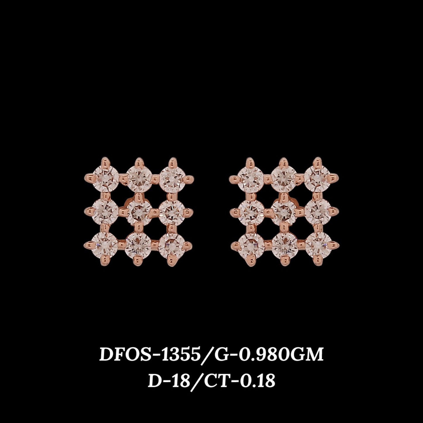 Diamond EARRING With 0.98 Gms of 18 Kt Gold and 0.18 Cts of Certified Natural Diamonds Code: MJ26ER185