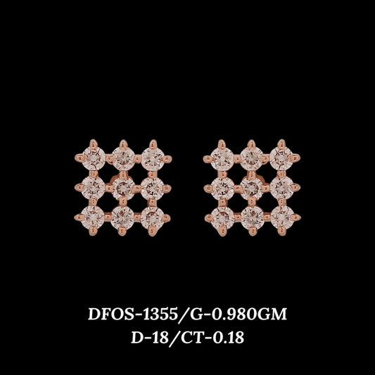 Diamond EARRING With 0.98 Gms of 18 Kt Gold and 0.18 Cts of Certified Natural Diamonds Code: MJ26ER185