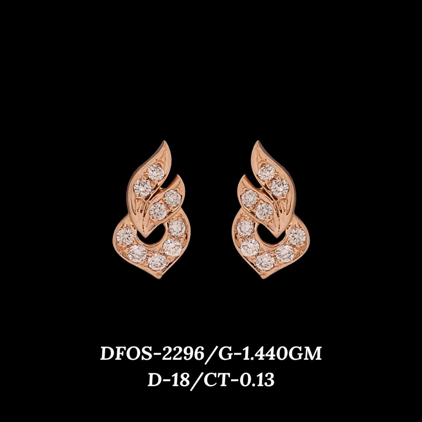 Diamond EARRING With 1.44 Gms of 18 Kt Gold and 0.13 Cts of Certified Natural Diamonds Code: MJ26ER399