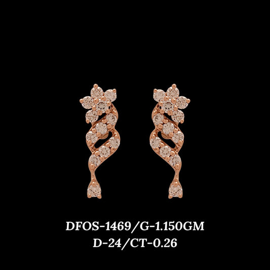 Diamond EARRING With 1.15 Gms of 18 Kt Gold and 0.26 Cts of Certified Natural Diamonds Code: MJ26ER202