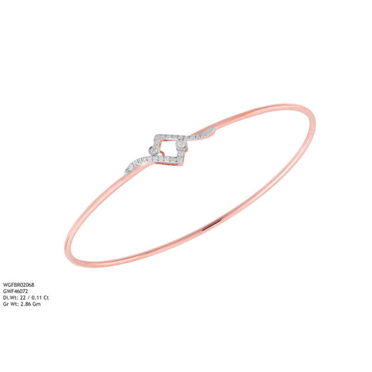 Diamond BANGLE With 2.86 Gms of 18 Kt Gold and 0.11 Cts of Certified Natural Diamonds Code: MJ26BG714