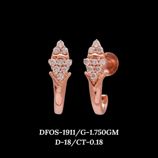 Diamond EARRING With 1.75 Gms of 18 Kt Gold and 0.18 Cts of Certified Natural Diamonds Code: MJ26ER307