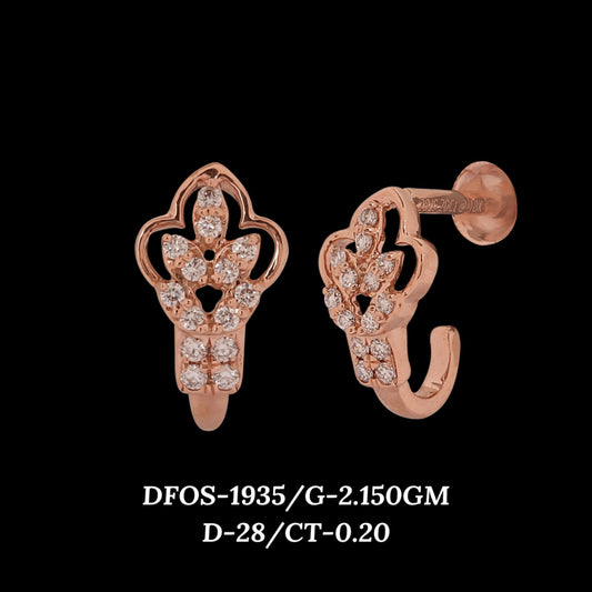 Diamond EARRING With 2.15 Gms of 18 Kt Gold and 0.2 Cts of Certified Natural Diamonds Code: MJ26ER327
