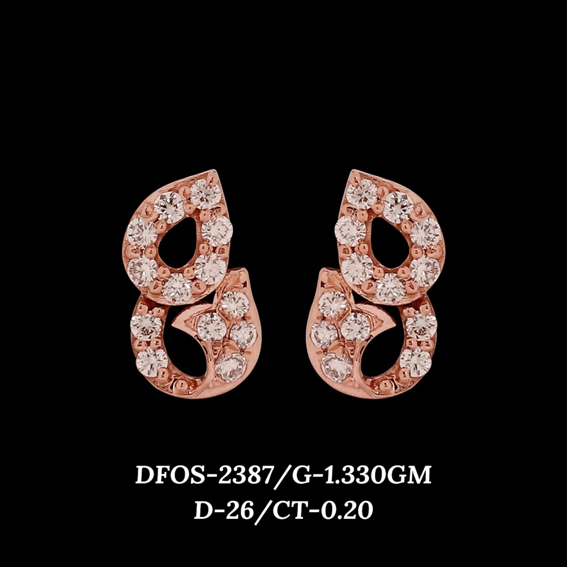 Diamond EARRING With 1.33 Gms of 18 Kt Gold and 0.2 Cts of Certified Natural Diamonds Code: MJ26ER439