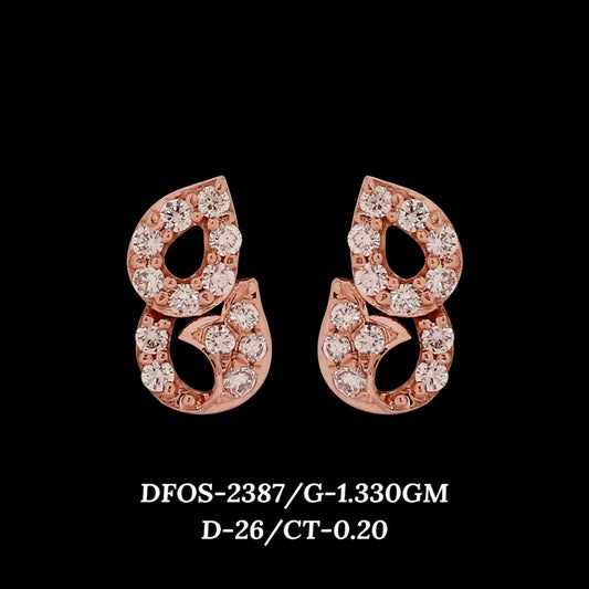 Diamond EARRING With 1.33 Gms of 18 Kt Gold and 0.2 Cts of Certified Natural Diamonds Code: MJ26ER439