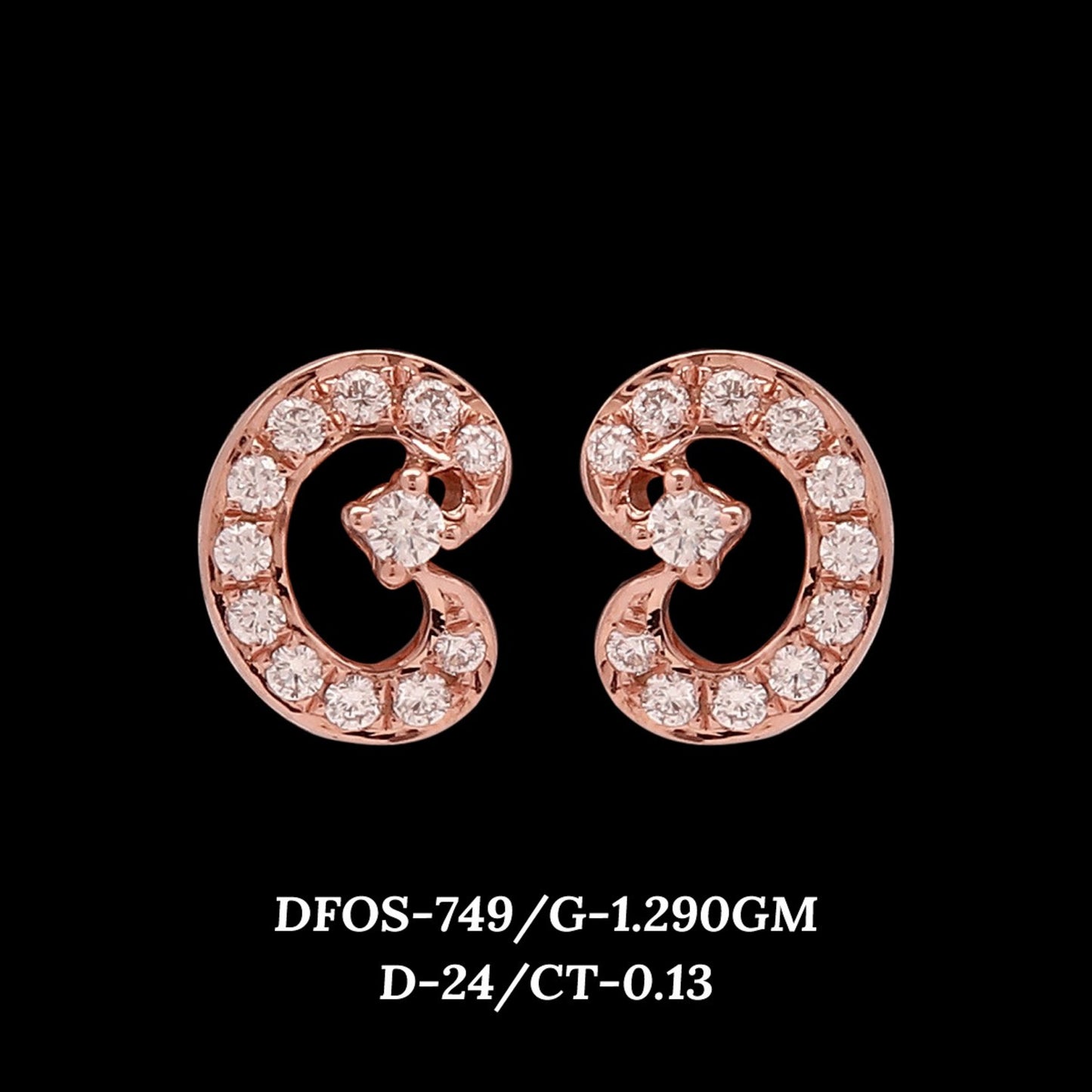 Diamond EARRING With 1.29 Gms of 18 Kt Gold and 0.13 Cts of Certified Natural Diamonds Code: MJ26ER593