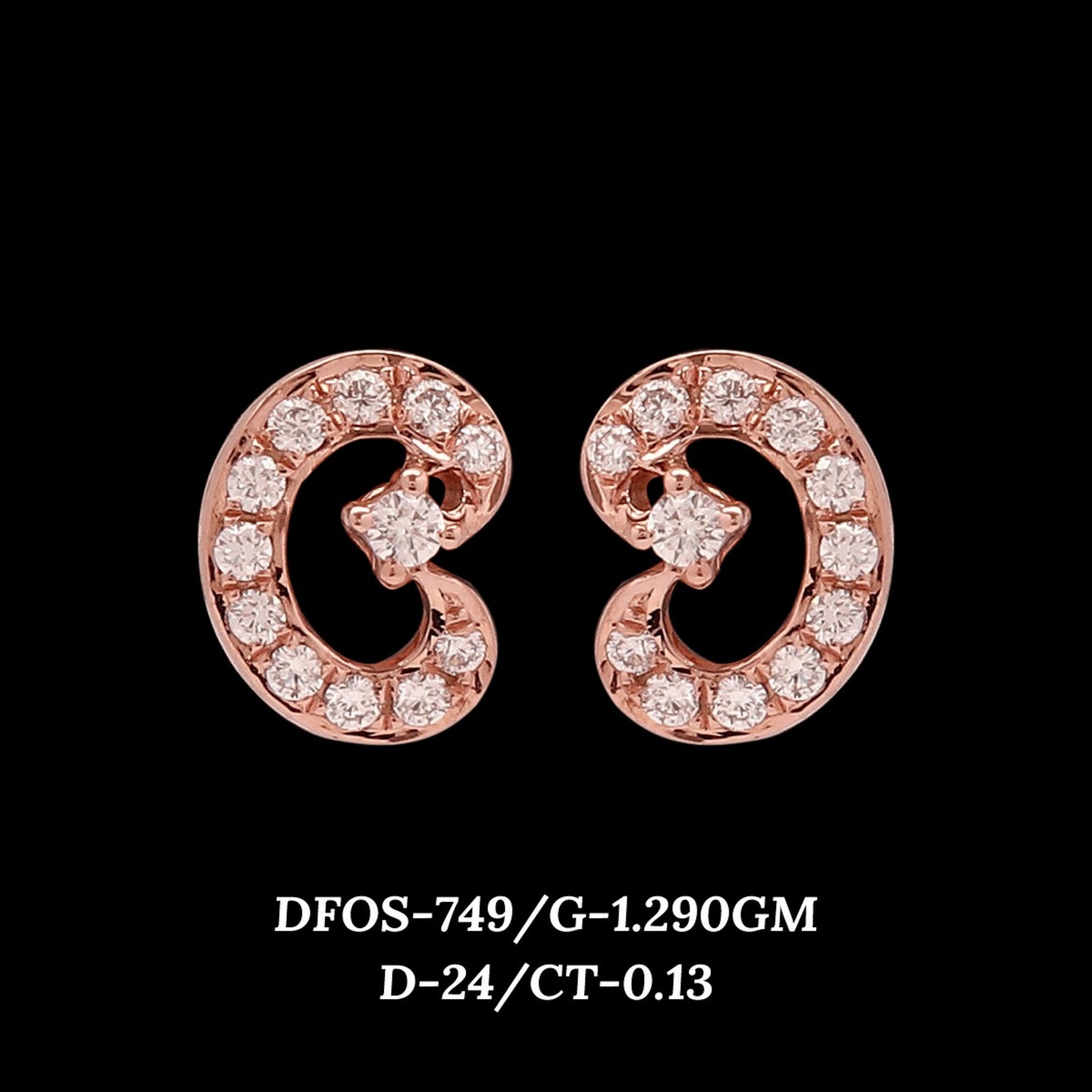 Diamond EARRING With 1.29 Gms of 18 Kt Gold and 0.13 Cts of Certified Natural Diamonds Code: MJ26ER593