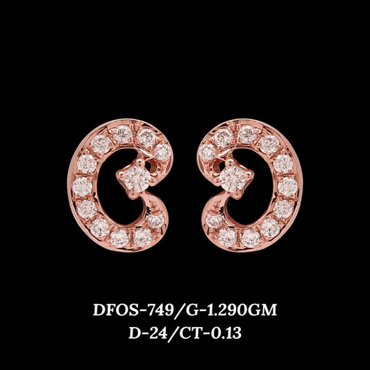 Diamond EARRING With 1.29 Gms of 18 Kt Gold and 0.13 Cts of Certified Natural Diamonds Code: MJ26ER593