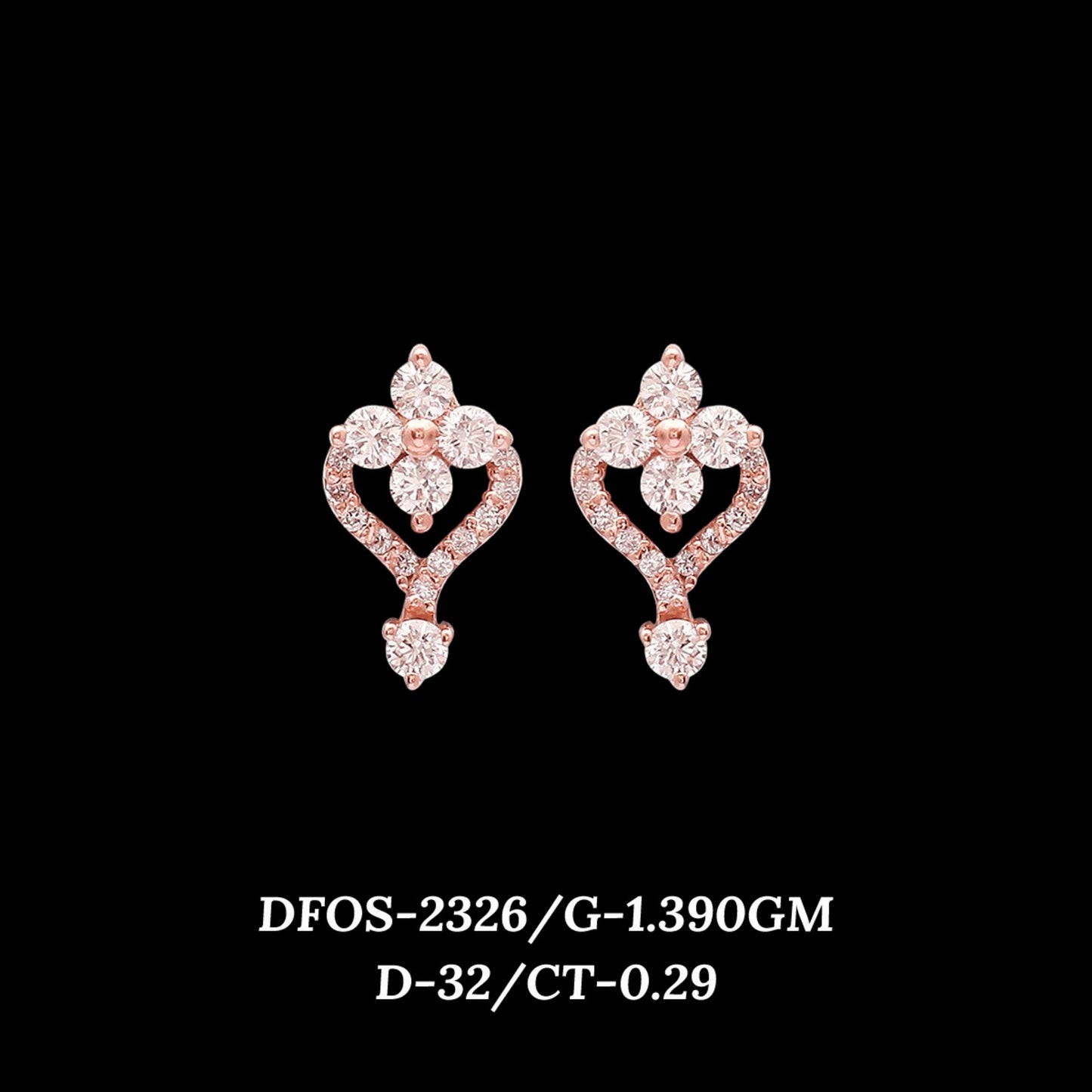 Diamond EARRING With 1.39 Gms of 18 Kt Gold and 0.29 Cts of Certified Natural Diamonds Code: MJ26ER414