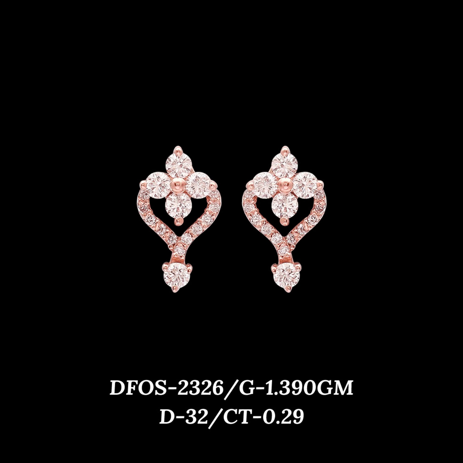 Diamond EARRING With 1.39 Gms of 18 Kt Gold and 0.29 Cts of Certified Natural Diamonds Code: MJ26ER414
