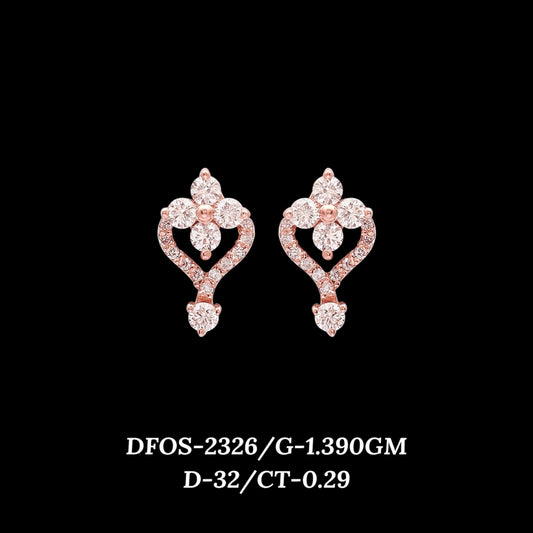 Diamond EARRING With 1.39 Gms of 18 Kt Gold and 0.29 Cts of Certified Natural Diamonds Code: MJ26ER414