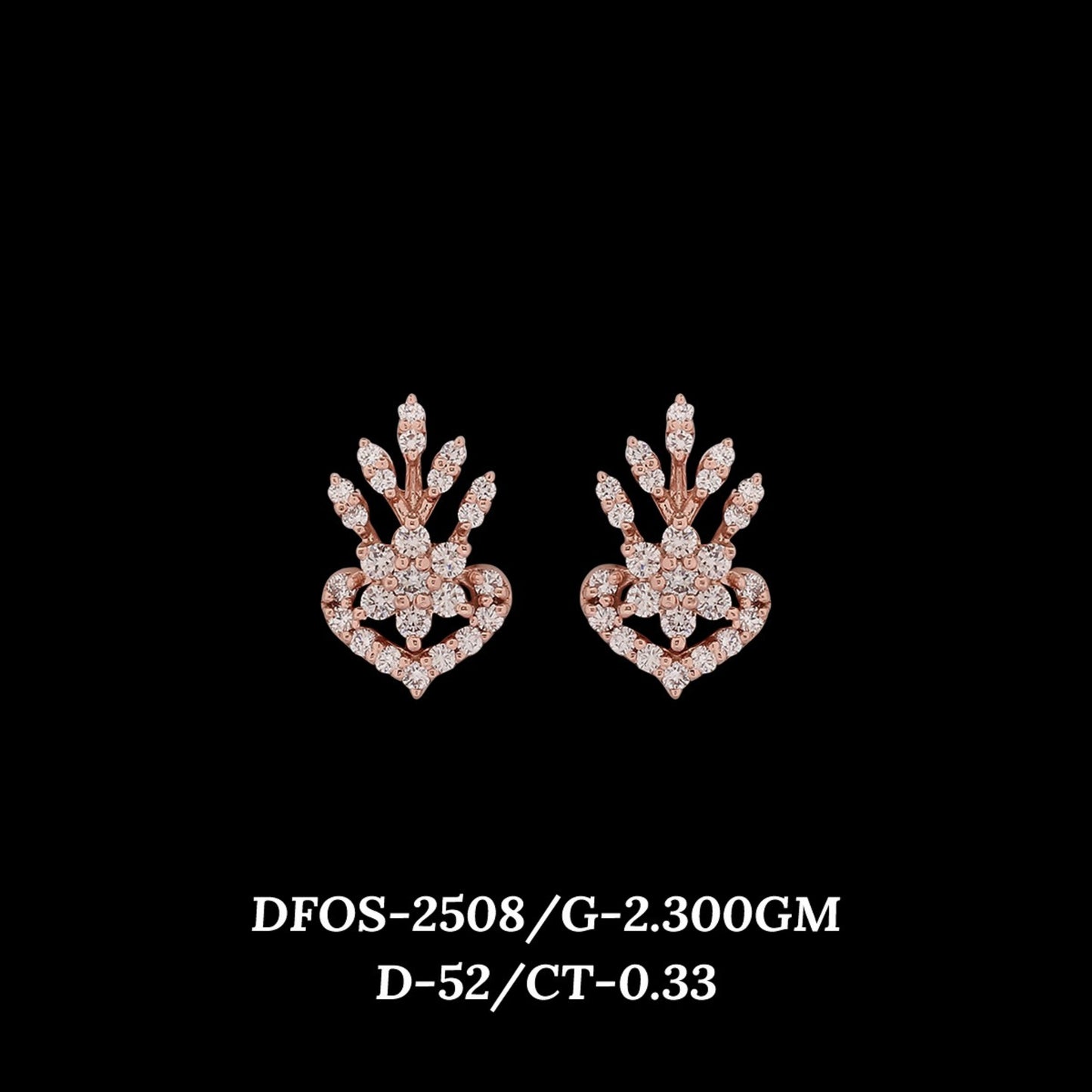 Diamond EARRING With 2.3 Gms of 18 Kt Gold and 0.33 Cts of Certified Natural Diamonds Code: MJ26ER472
