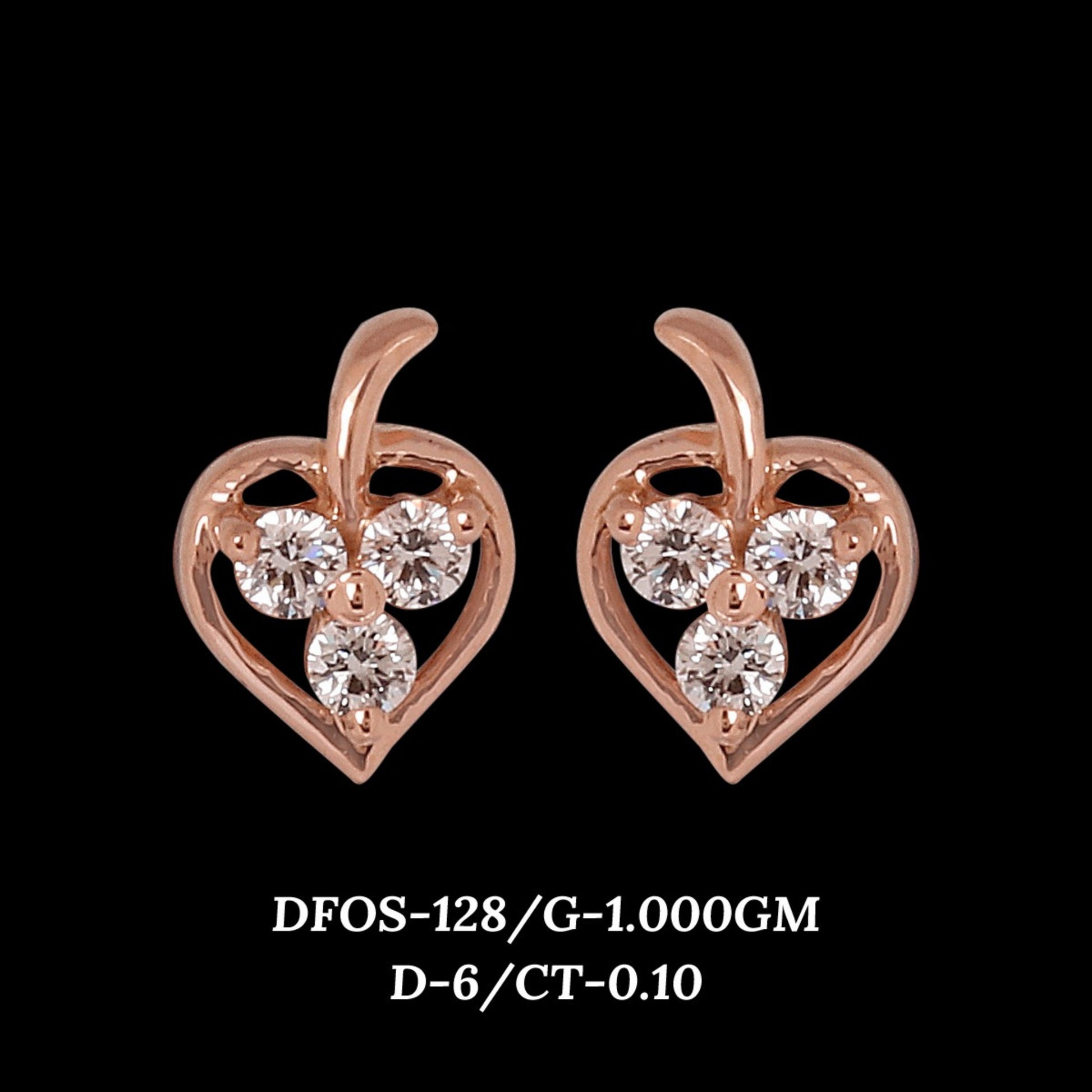 Diamond EARRING With 1 Gms of 18 Kt Gold and 0.1 Cts of Certified Natural Diamonds Code: MJ26ER175