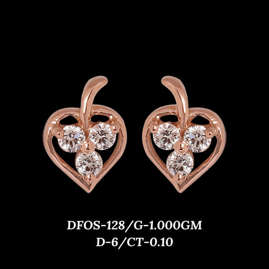 Diamond EARRING With 1 Gms of 18 Kt Gold and 0.1 Cts of Certified Natural Diamonds Code: MJ26ER175