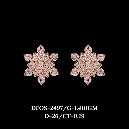 Diamond EARRING With 1.41 Gms of 18 Kt Gold and 0.19 Cts of Certified Natural Diamonds Code: MJ26ER466