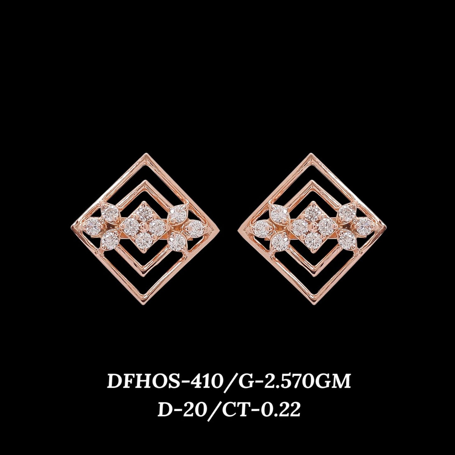 Diamond EARRING With 2.57 Gms of 18 Kt Gold and 0.22 Cts of Certified Natural Diamonds Code: MJ26ER516