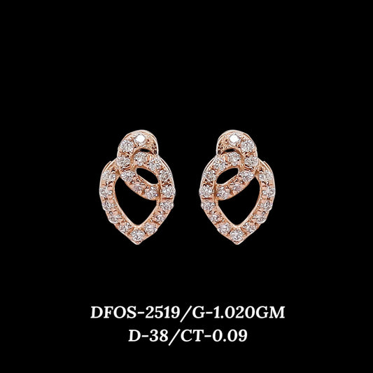Diamond EARRING With 1.02 Gms of 18 Kt Gold and 0.09 Cts of Certified Natural Diamonds Code: MJ26ER476